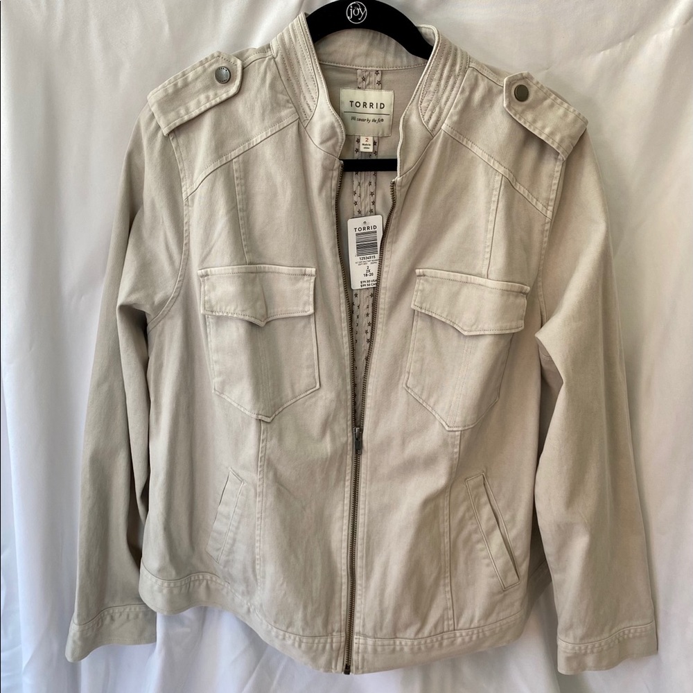 torrid Plus Size 2x 1x Utility Moto stretch Jacket - Picture 2 of 4
